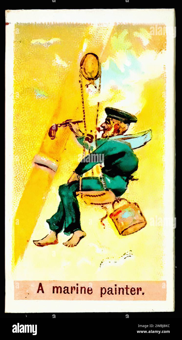 Un peintre marin - Illustration de carte de cigarette vintage Banque D'Images