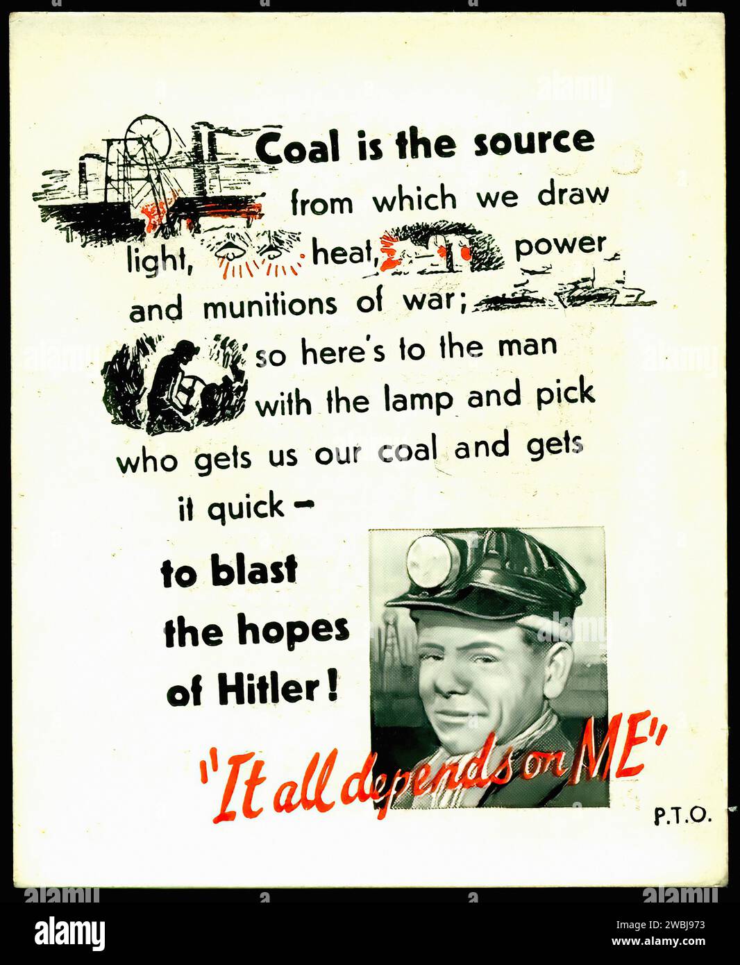 Le charbon est la source - Illustration de carte de cigarette vintage Banque D'Images
