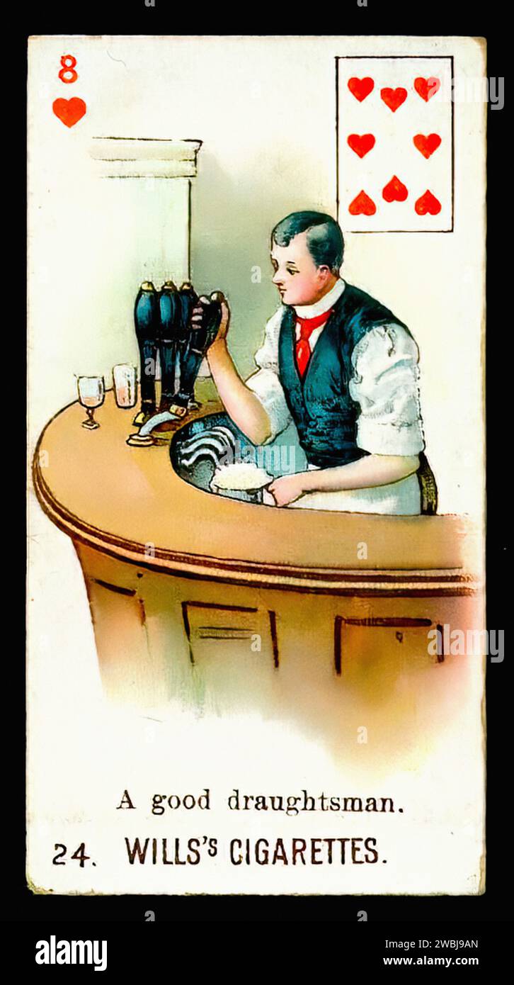 Double signification - Illustration de carte de cigarette vintage Banque D'Images