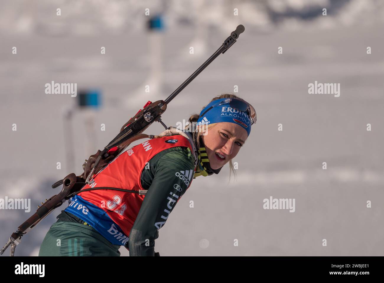 WEIDEL Anna GER Biathlon Welt Cup 7,5 KM Sprint der Frauen à Hochfilzen, Österreich am 13.12.2018 Banque D'Images