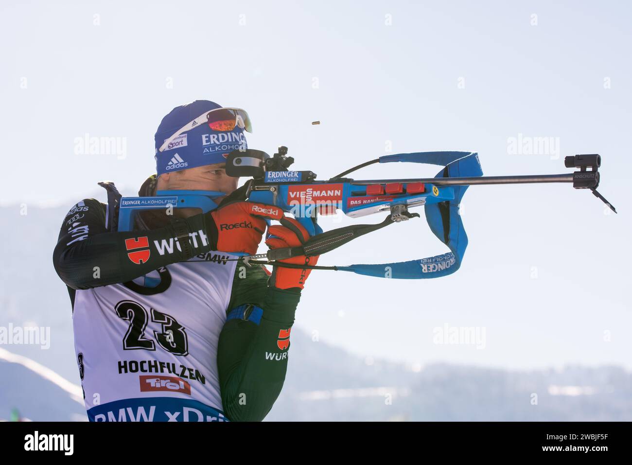 Simon Schempp GER Biathlon Welt Cup 10 KM Sprint der Herren à Hochfilzen, Österreich am 14.12.2018 Banque D'Images