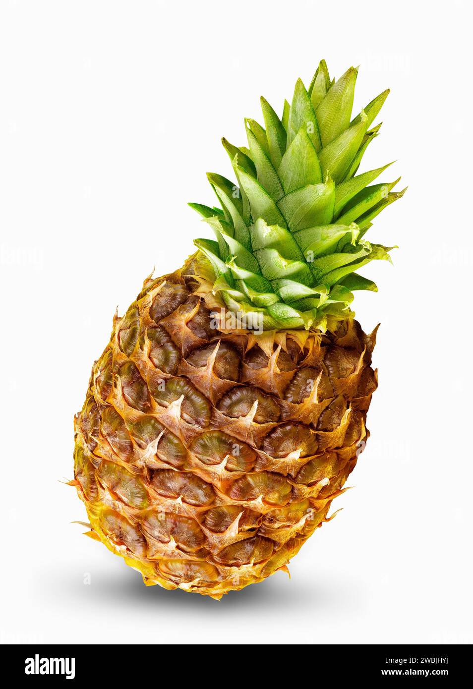 Fruit d'ananas entier isolé sur blanc. Fruits tropicaux. Banque D'Images
