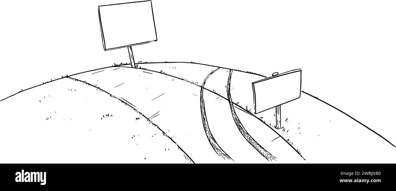 Route allant de l'avant et votre chemin , Illustration de dessin animé vectoriel Illustration de Vecteur