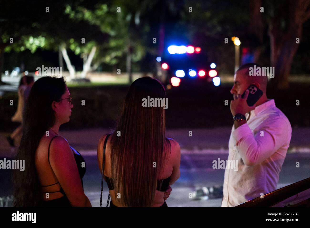 Miami, États-Unis. 21 octobre 2023. Ocean Drive South Beach police. Banque D'Images