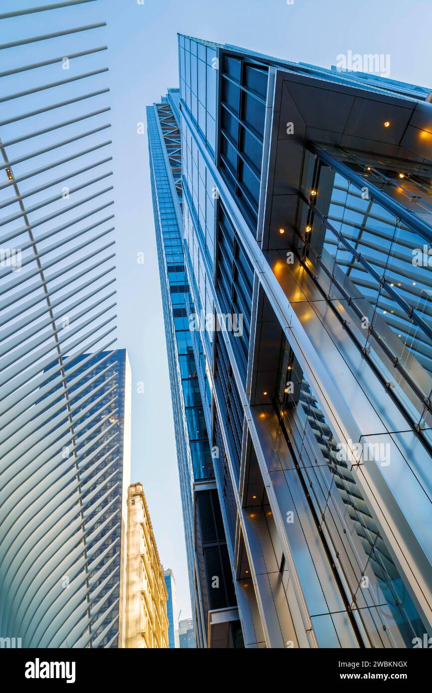 New York, États-Unis - 9 mars 2020 : détails architectoniques de One World Trade Center Transportation Hub, (Westfield World Trade Center) également connu sous le nom de Banque D'Images