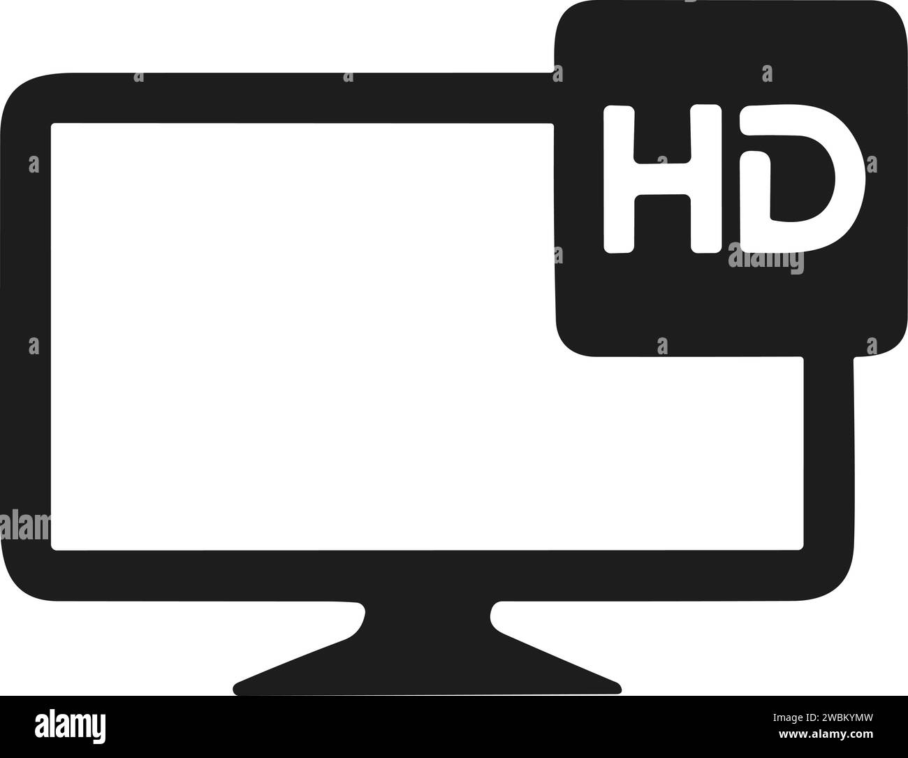 Icône de résolution vidéo de l'écran, de l'écran LCD ou du téléviseur. Symbole de taille du moniteur. Qualité HD, écran et TV. Illustration vectorielle. Illustration de Vecteur