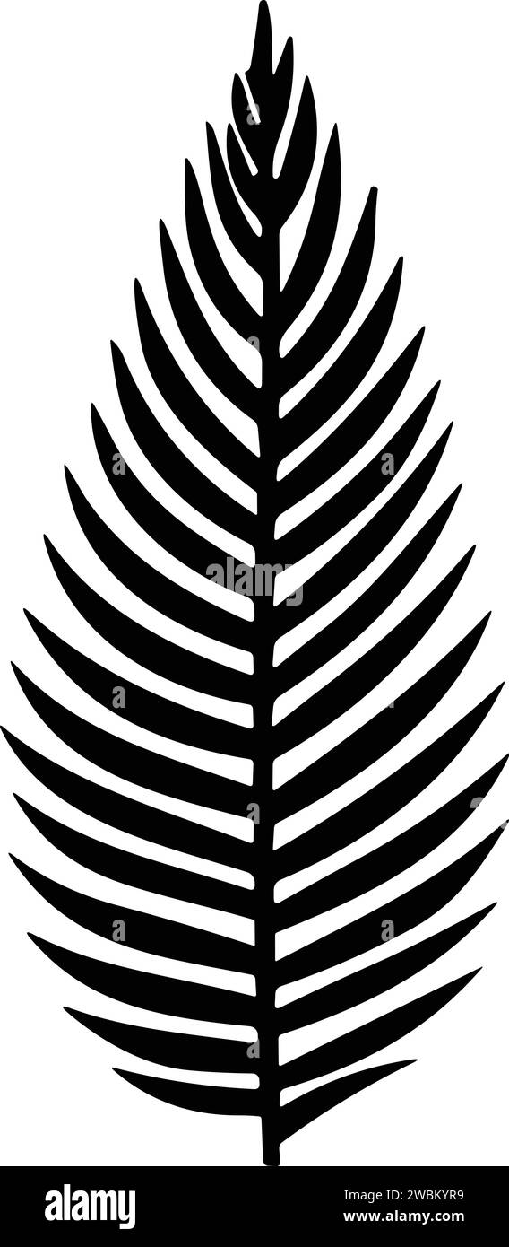 Vecteur de feuilles tropicales. silhouette de feuilles de palmier. Feuille d'arbre pour élément décoratif pour gabarit Illustration de Vecteur