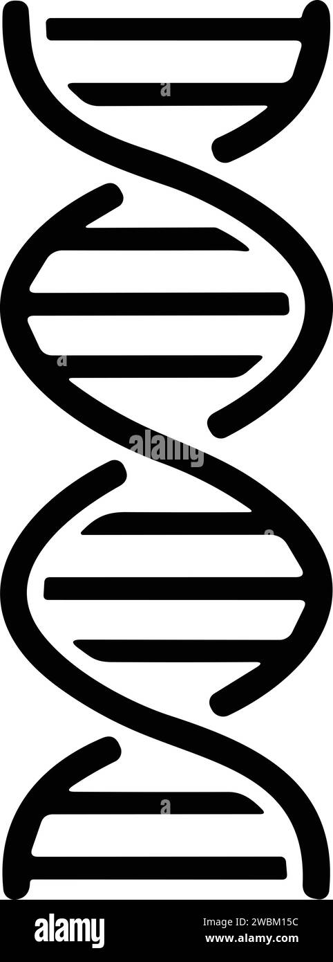 Icône ADN. Modèle de gène de vie bio code génétique molécule symbole ...