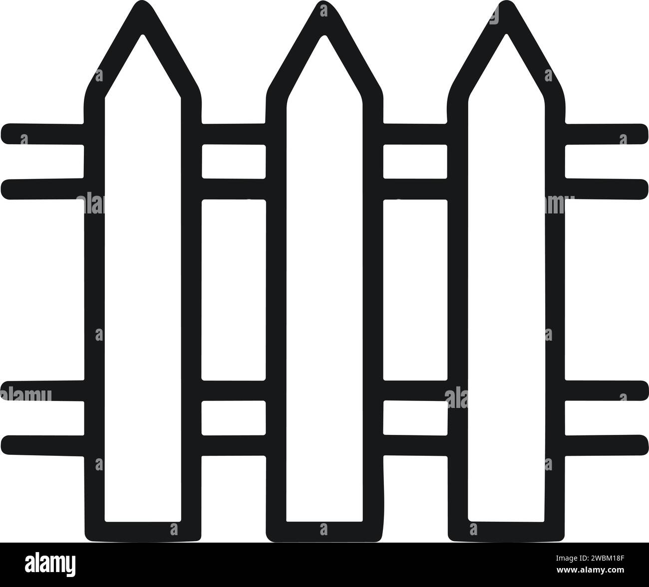 vecteur de clôture en bois, palissade de jardin ou de ferme, porte ou balustrade avec piquet. Sections de garde-corps, de rampe ou de clôture. Clôture en bois et balust Illustration de Vecteur