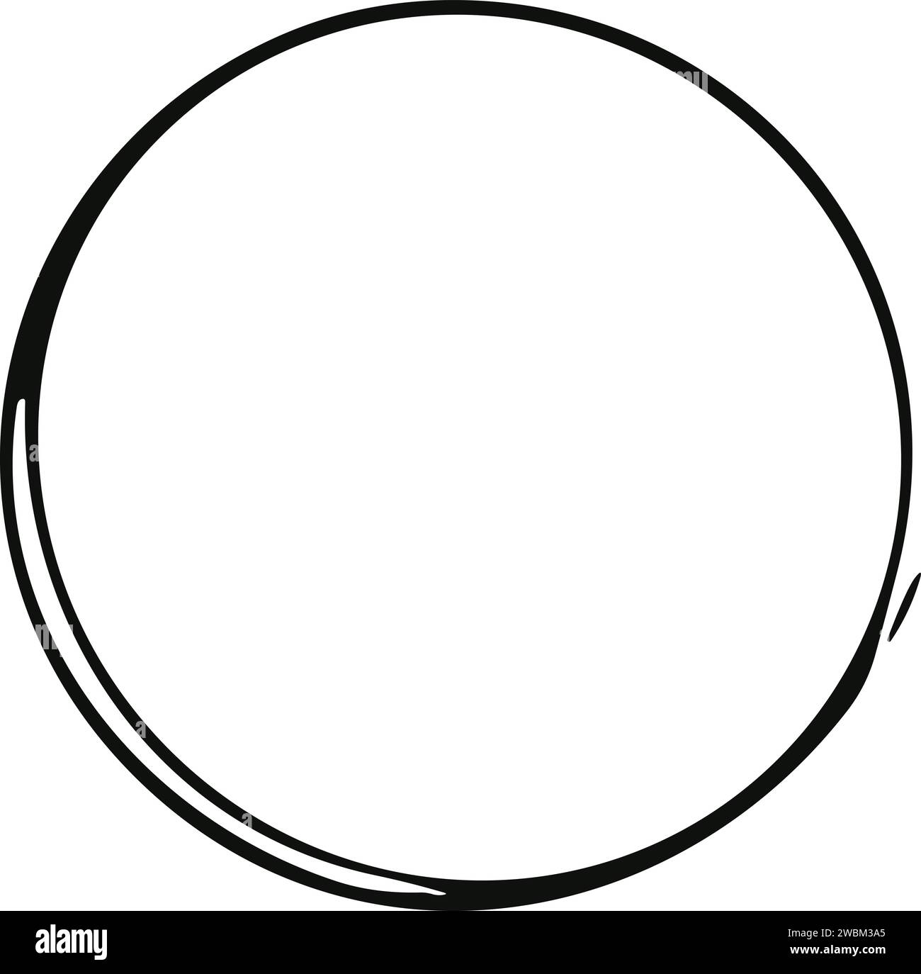 Esquisse de ligne de cercle dessinée à la main. Cercle de gribouillage circulaire vectoriel cercles ronds pour l'élément de conception de marque de message. Crayon ou crayon graffiti bulle ou ba Illustration de Vecteur