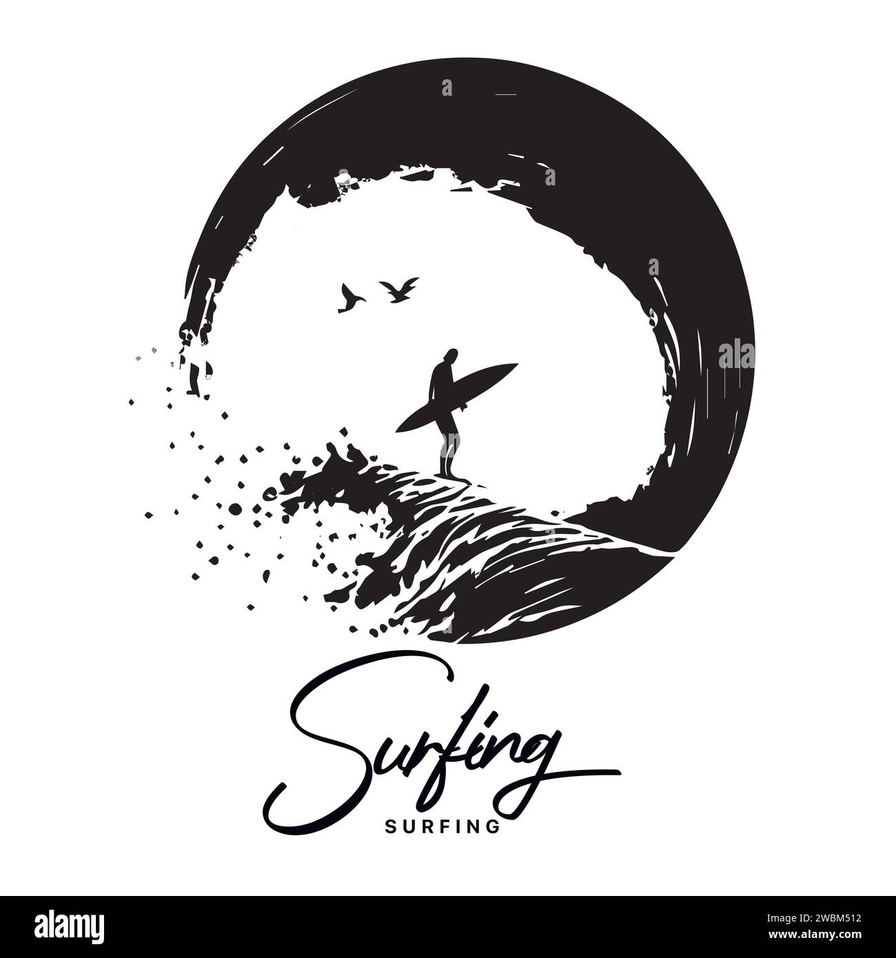 Logo Surf. Surfer et Wave. Illustration vectorielle. Illustration vectorielle Illustration de Vecteur