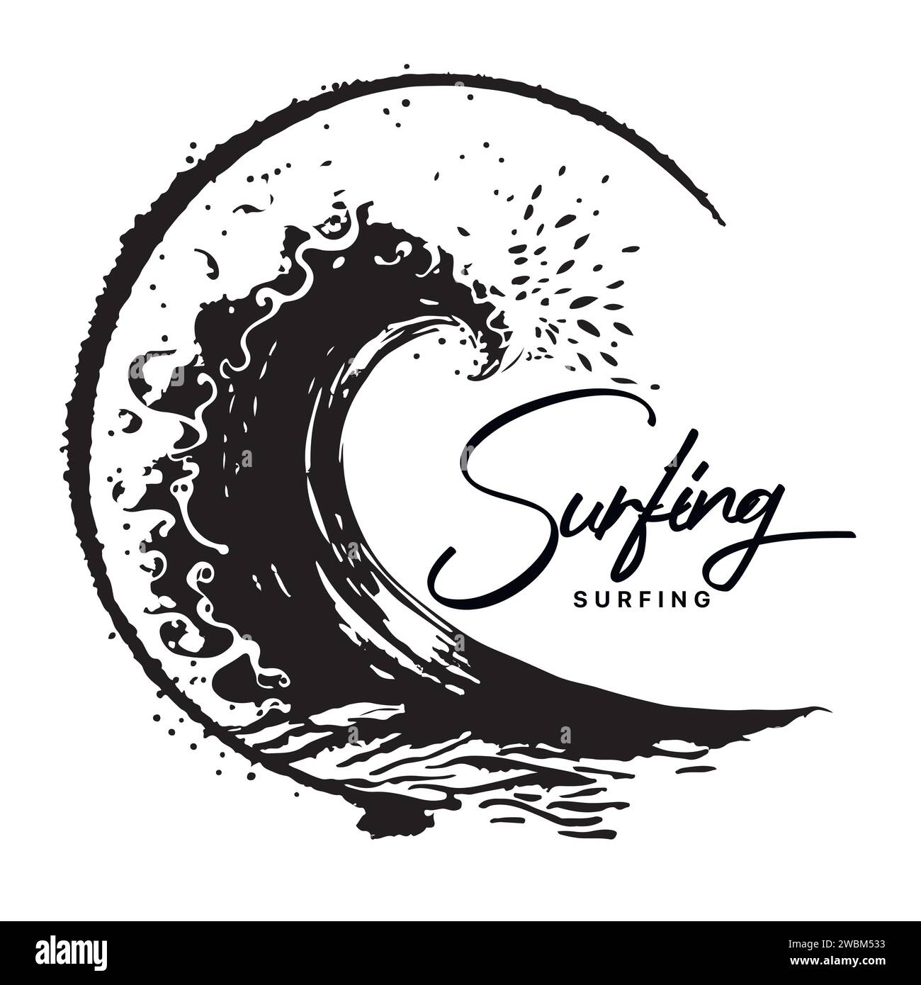 Logo Surf. Surfer et Wave. Illustration vectorielle. Illustration vectorielle Illustration de Vecteur