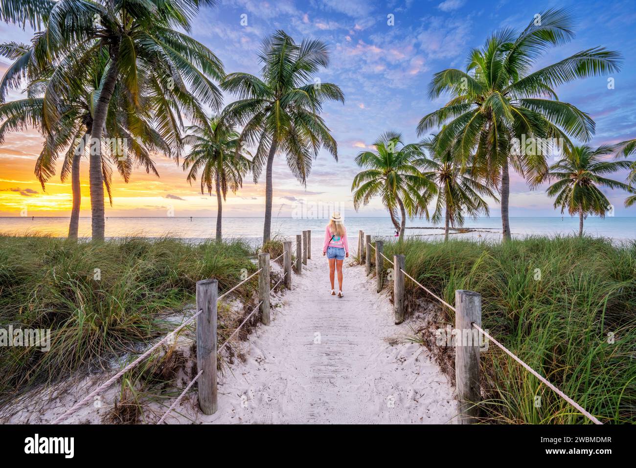 Smathers Beach Sunrise Key West, Floride États-Unis Banque D'Images