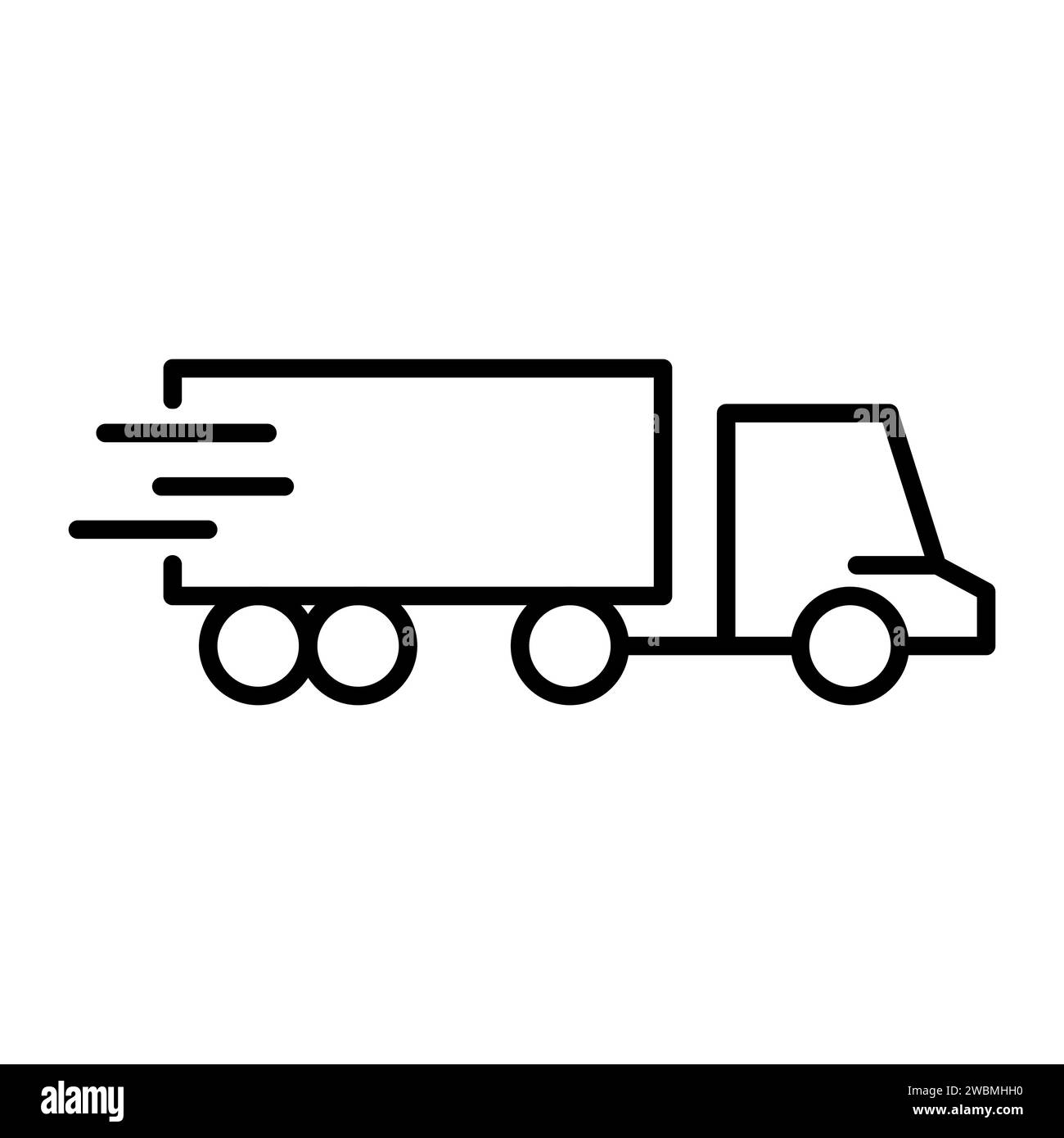 Vector Line icon envoyer des colis par camion isolé sur fond blanc Illustration de Vecteur