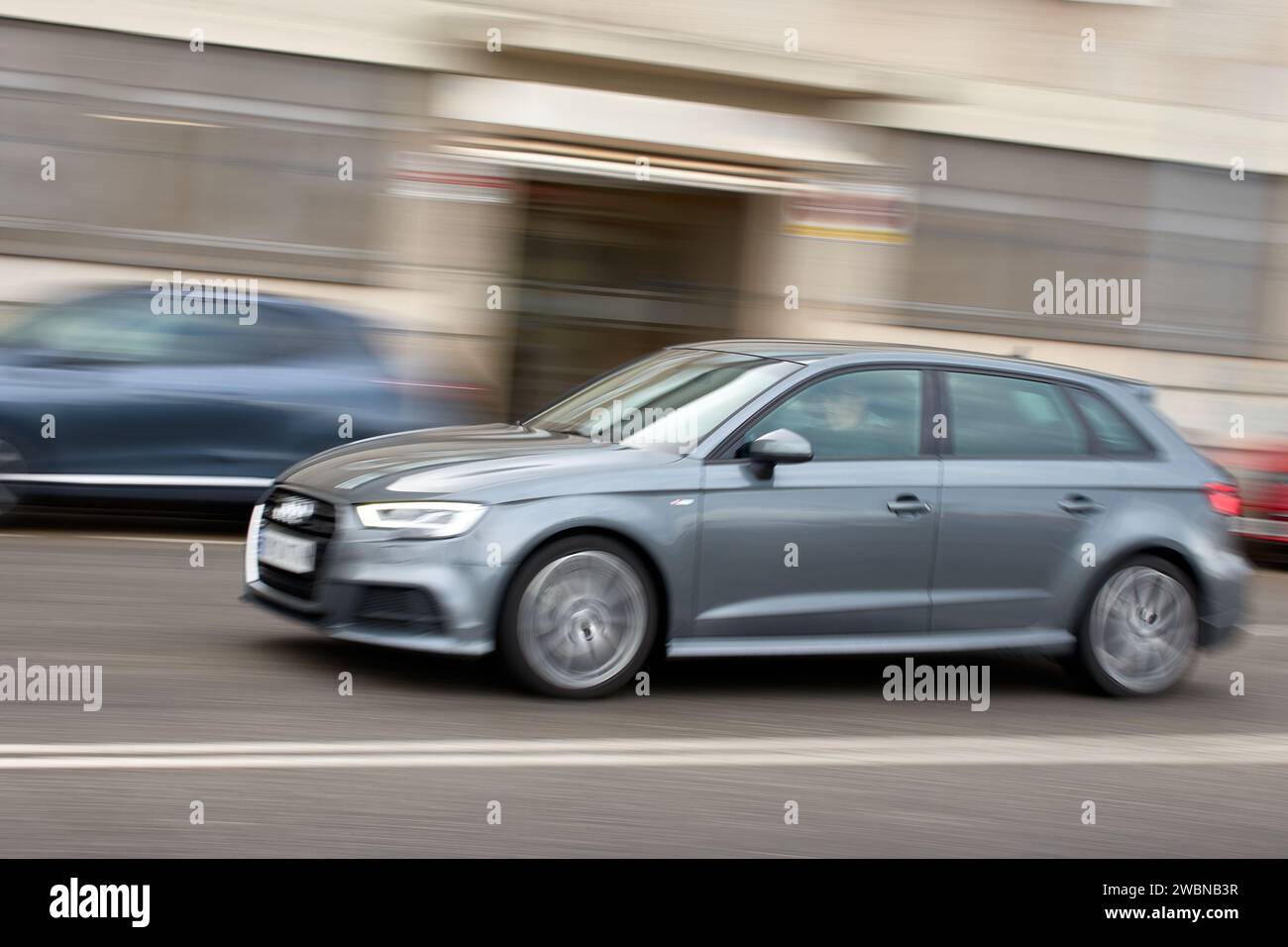 La technique de balayage photographique réalisée avec une voiture Banque D'Images