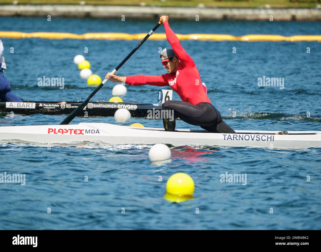 Dartmouth, Canada. 6 août 2022. Serghei Tarnovschi de Moldavie en action dans la finale des Championnats du monde C-1 1000m hommes. Les Championnats du monde de canoë-kayak et de paracanoe 2022 de l’ICF ont lieu sur le lac Banook à Dartmouth (Halifax). Banque D'Images