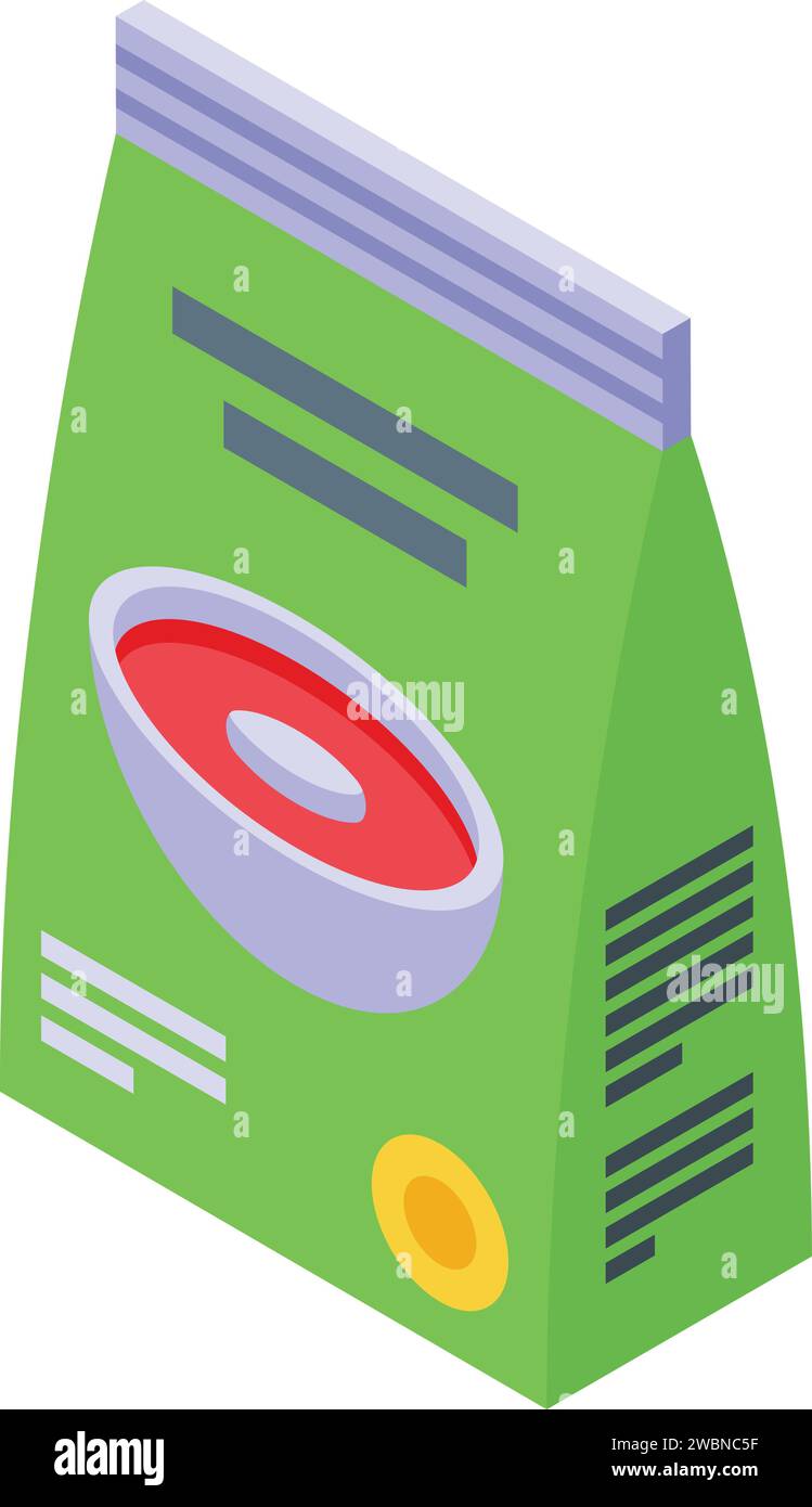 Vecteur isométrique d'icône borsch pack de restauration rapide. Cuire les aliments. Crème de haricots Illustration de Vecteur