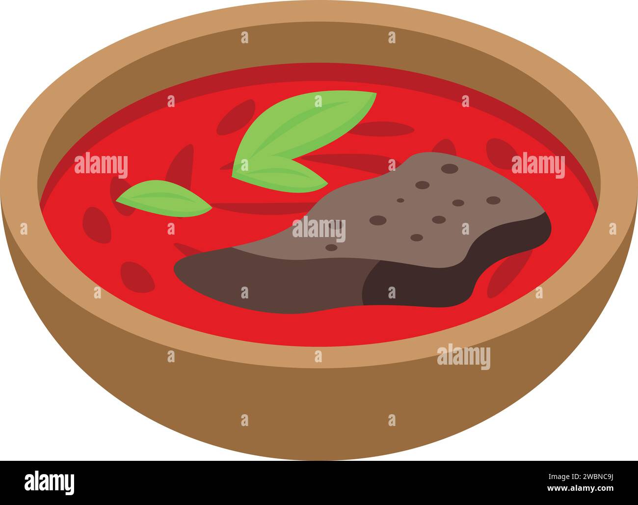 Vecteur isométrique d'icône de viande borsch rouge. Cuisinier de culture. Crème de haricots Illustration de Vecteur