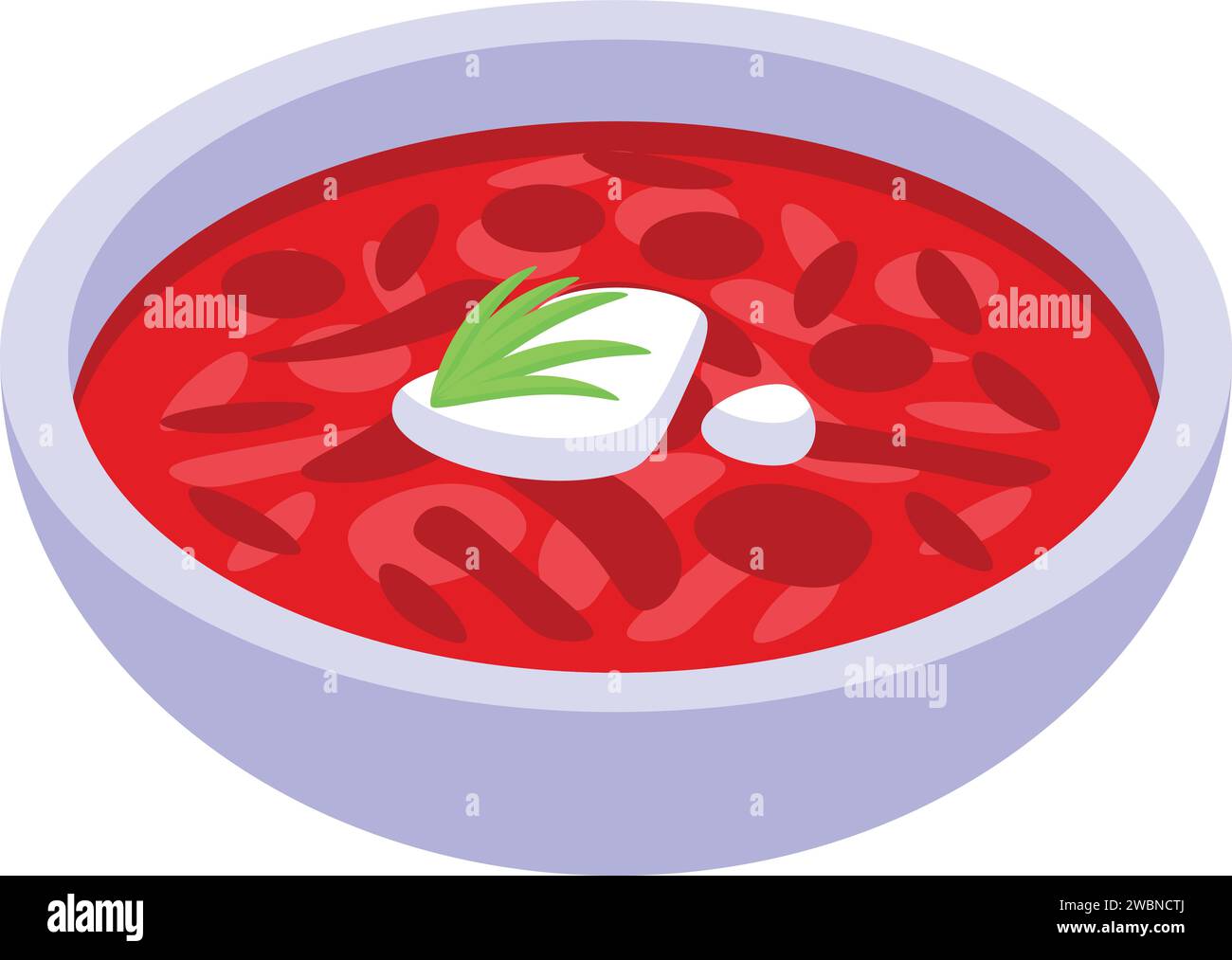 Vecteur isométrique de l'icône borsch rouge des haricots. Aliment végétal. Recette de plat Illustration de Vecteur