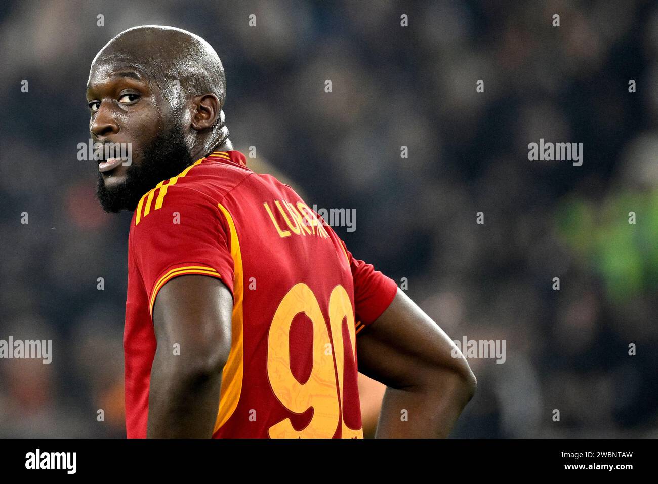 Romelu Lukaku de L'AS Roma lors du match de football de la coupe d'Italie entre le SS Lazio et L'AS Roma au stade Olimpico de Rome (Italie), le 10 janvier 2024. Banque D'Images Romelu Lukaku de L'AS Roma lors du match de football de la coupe d'Italie entre le SS Lazio et L'AS Roma au stade Olimpico de Rome (Italie), le 10 janvier 2024. Banque D'Images