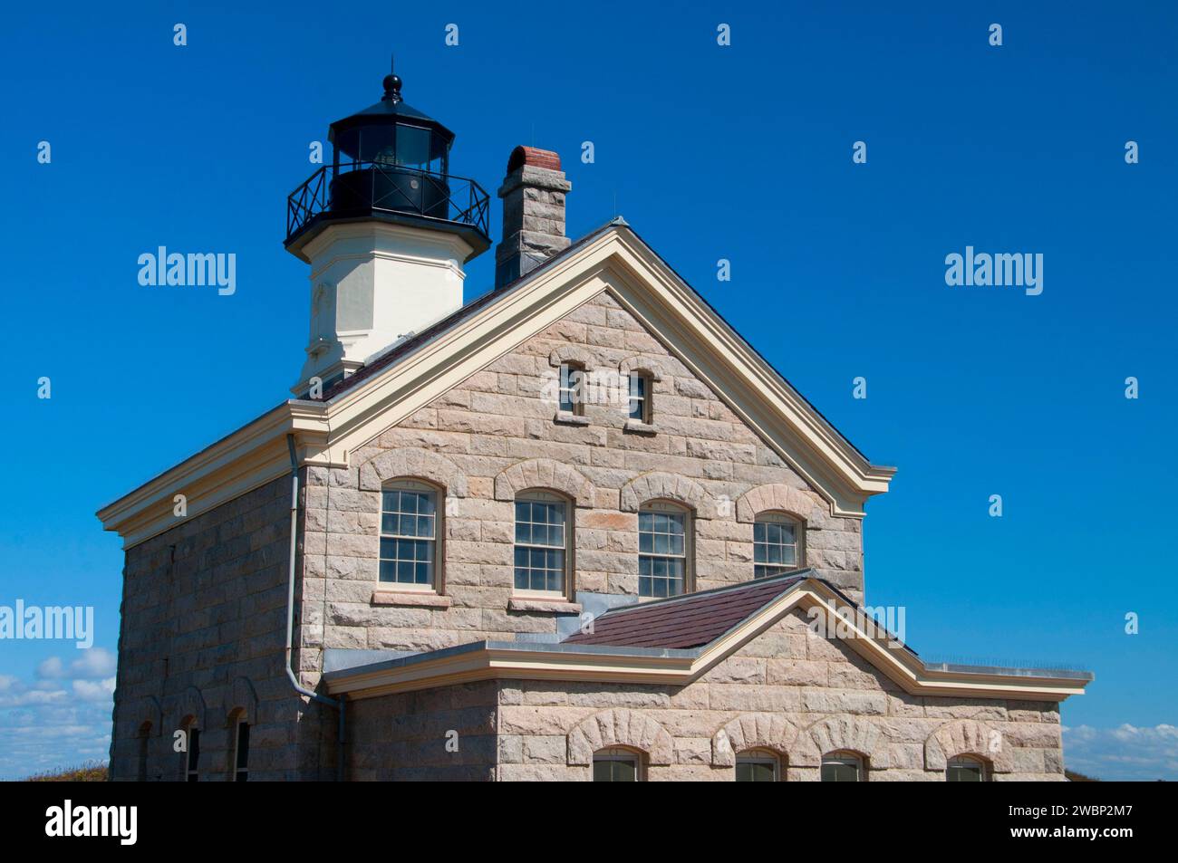 L'île de bloc phare nord, Block Island National Wildlife Refuge, Block Island, Rhode Island Banque D'Images