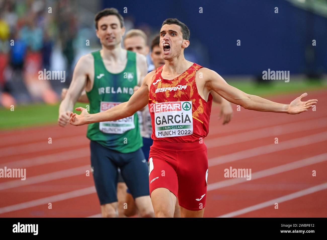 Mariano Garcia (Espagne). Médaille d'or de 800 M. Championnats d'Europe Munich 2022 Banque D'Images