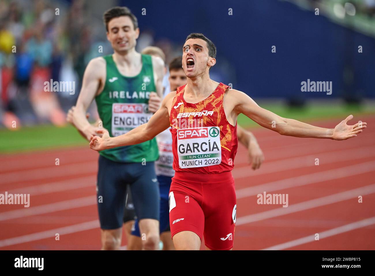Mariano Garcia (Espagne). Médaille d'or de 800 M. Championnats d'Europe Munich 2022 Banque D'Images