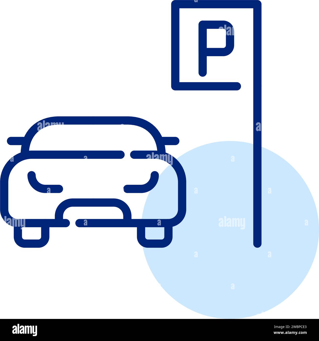 Place de parking. Contour modifiable et parfait au pixel près Illustration de Vecteur
