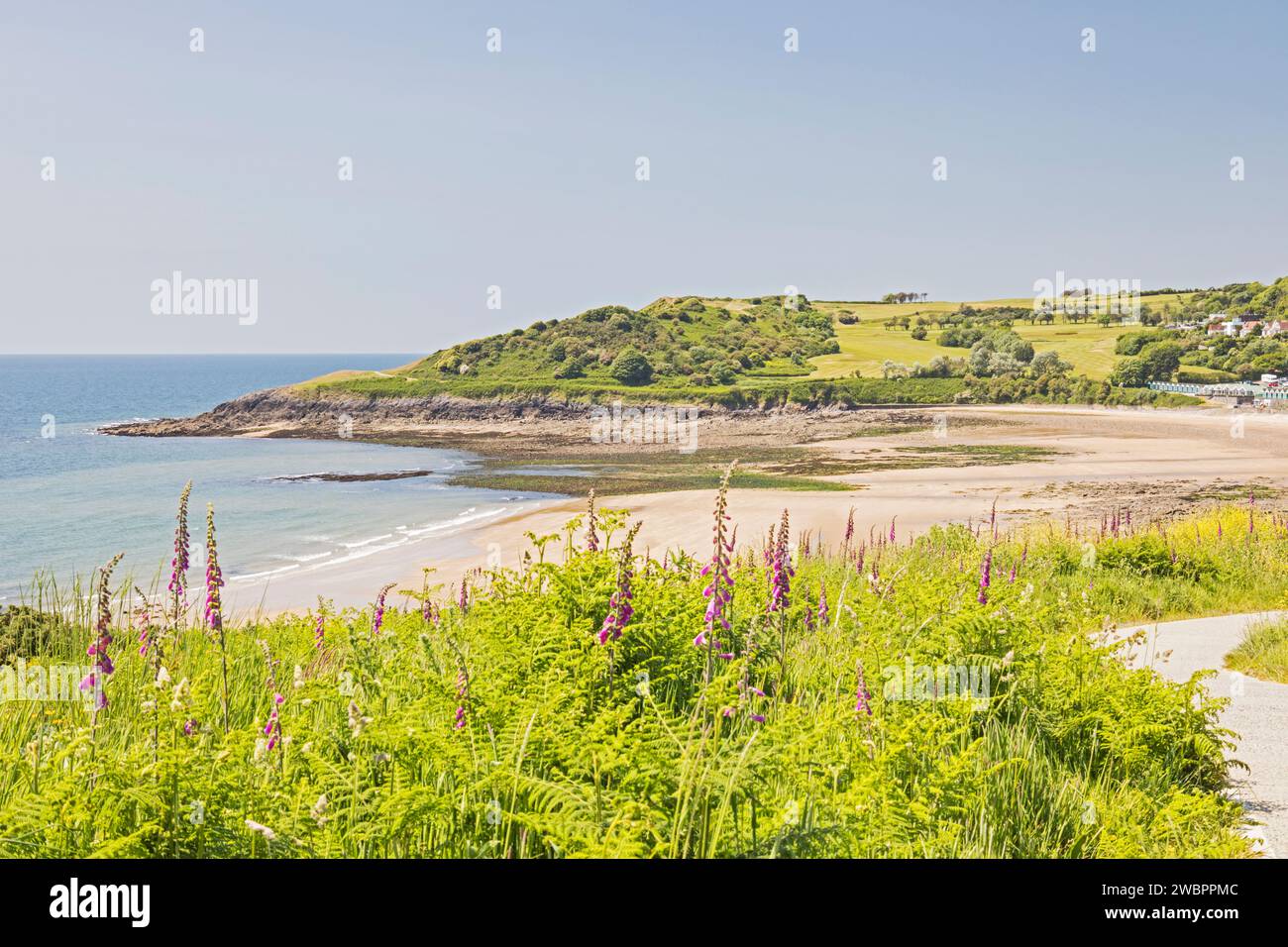 Langland Bay, Gower Peninsula, Swansea, pays de Galles du Sud, Royaume-Uni Banque D'Images
