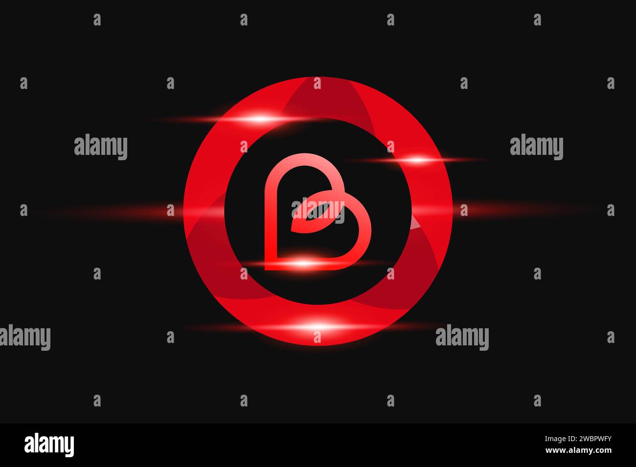B conception de logo rouge. Conception de logo de vecteur pour les entreprises Illustration de Vecteur
