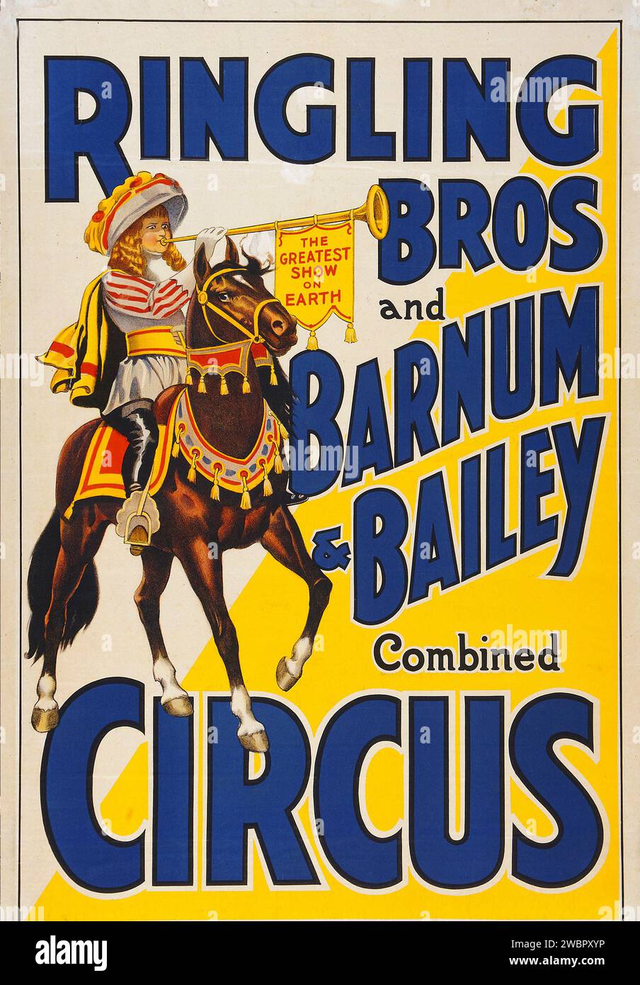 Affiche de cirque (Ringling Brothers et Barnum & Bailey, années 1930) The Greatest Show on Earth Banque D'Images
