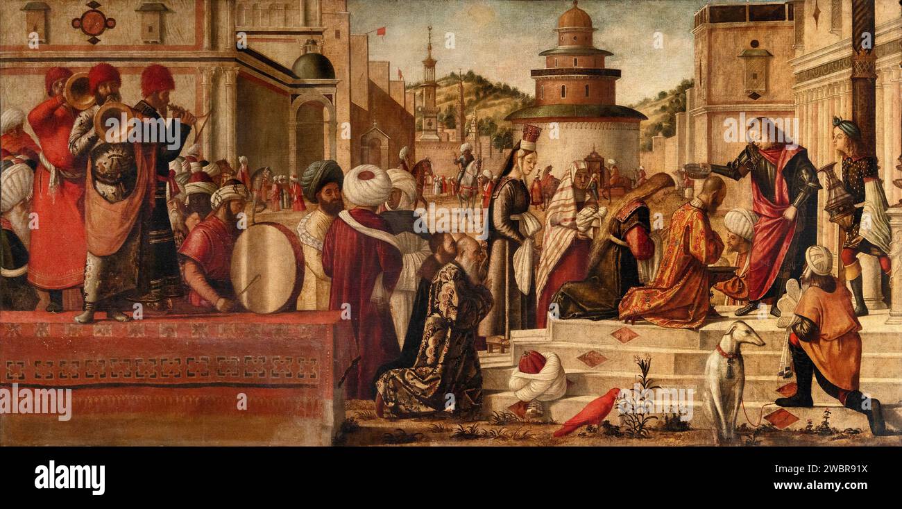 Battesimo dei Seleniti - olio su tela - Vittore Carpaccio - 1507 - Venezia, Scuola Dalmata dei Santi Giorgio e Trifone, detta anche Scuola di S.Giorg Banque D'Images