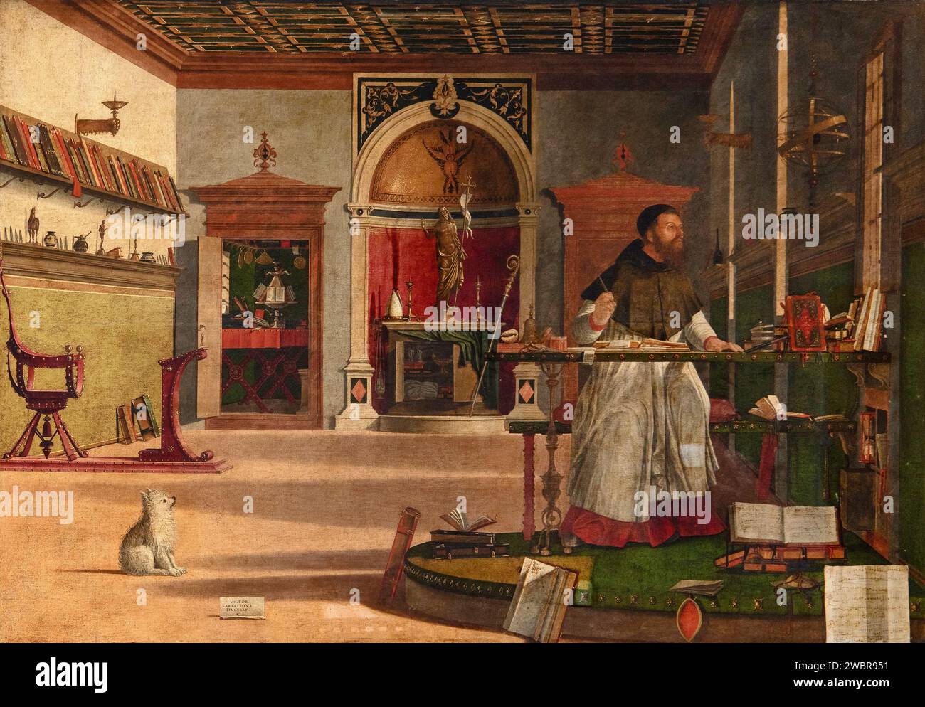 S. Agostino nello studio - olio su tela - Vittore Carpaccio - 1502 - Venezia, Scuola Dalmata dei Santi Giorgio e Trifone, detta anche Scuola di S.Gio Banque D'Images
