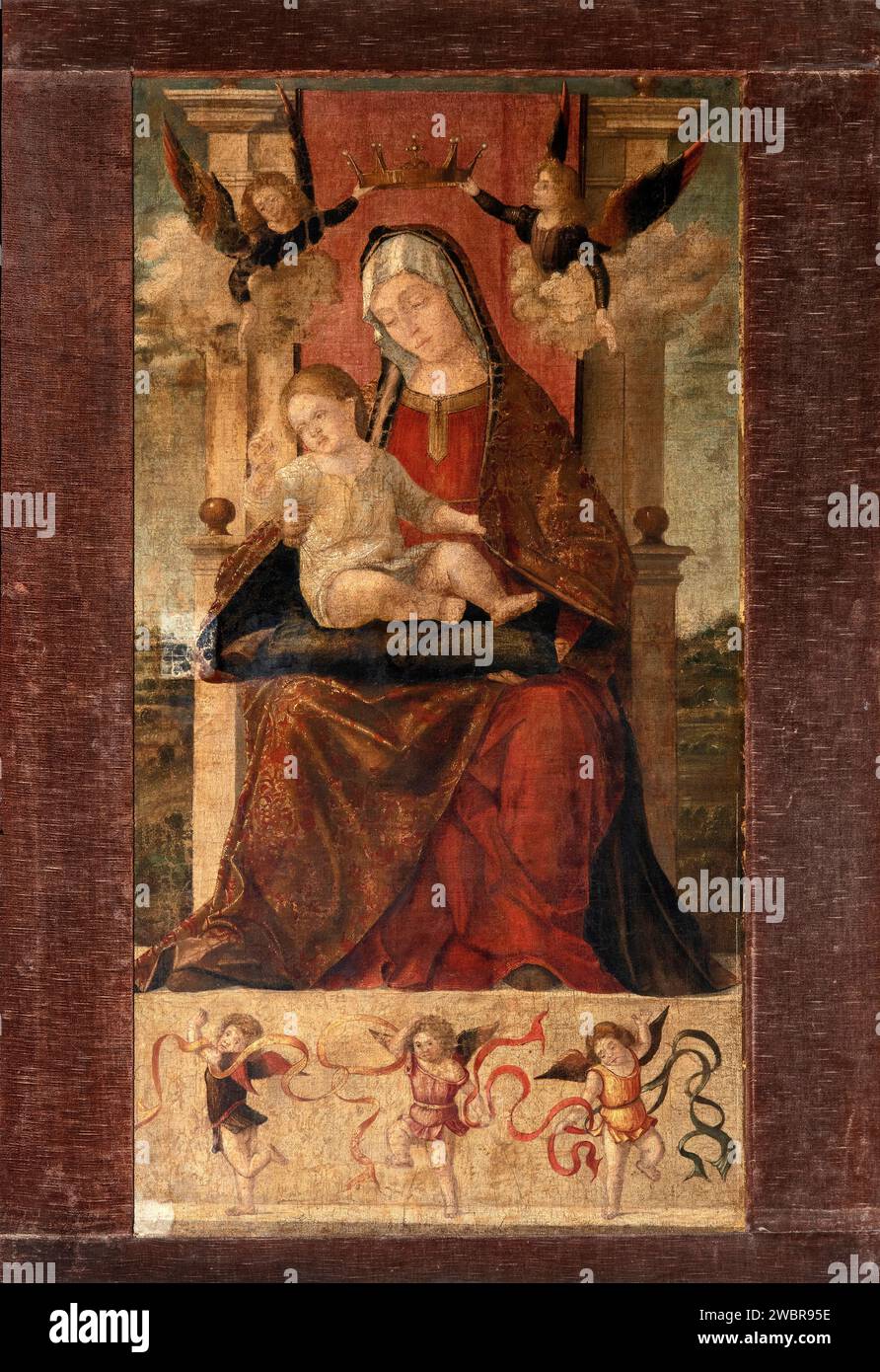 Madonna in trono col Bambino e angeli - olio su tela - Vittore Carpaccio - 1502 - Venezia, Scuola Dalmata dei Santi Giorgio e Trifone, detta anche S. Banque D'Images