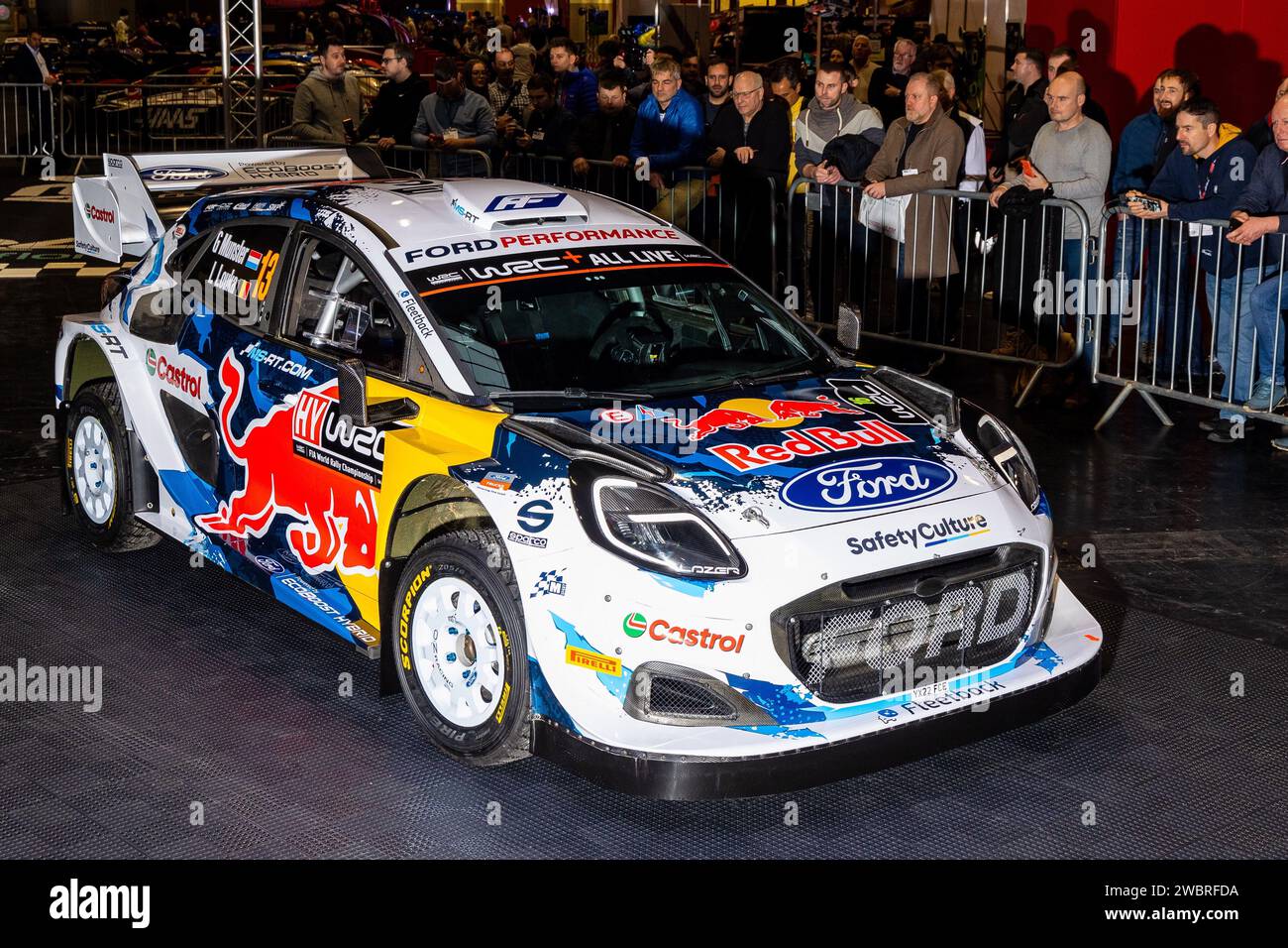 Birmingham, Royaume-Uni, 12 janvier 2024, Autosport Show 2024, M-Sport dévoile la livrée de leur voiture de championnat du monde des rallyes 2024. Crédit : Neil Terry / Neil Terry Photography Banque D'Images