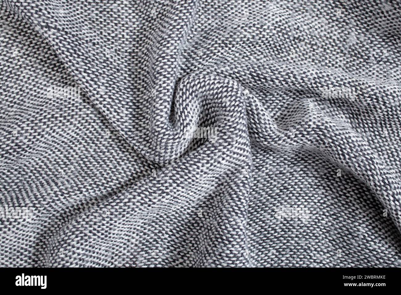 Tissu gris doux et froissé, toile de fond abstraite chaude Banque D'Images