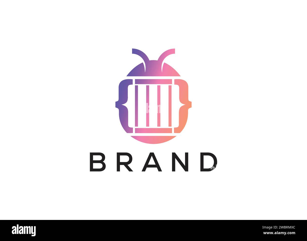 Modèle de conception de logo vecteur d'icône de bogue de programmeur Illustration de Vecteur