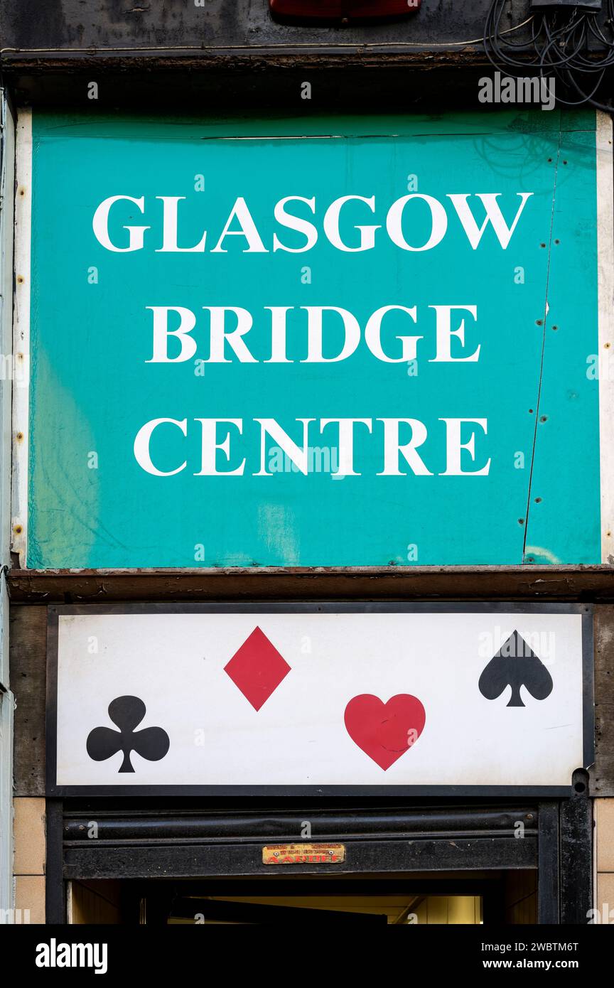 Panneau Glasgow Bridge Centre, Pollokshaws Road, Shawlands, Glasgow, Écosse, Royaume-Uni, Europe Banque D'Images