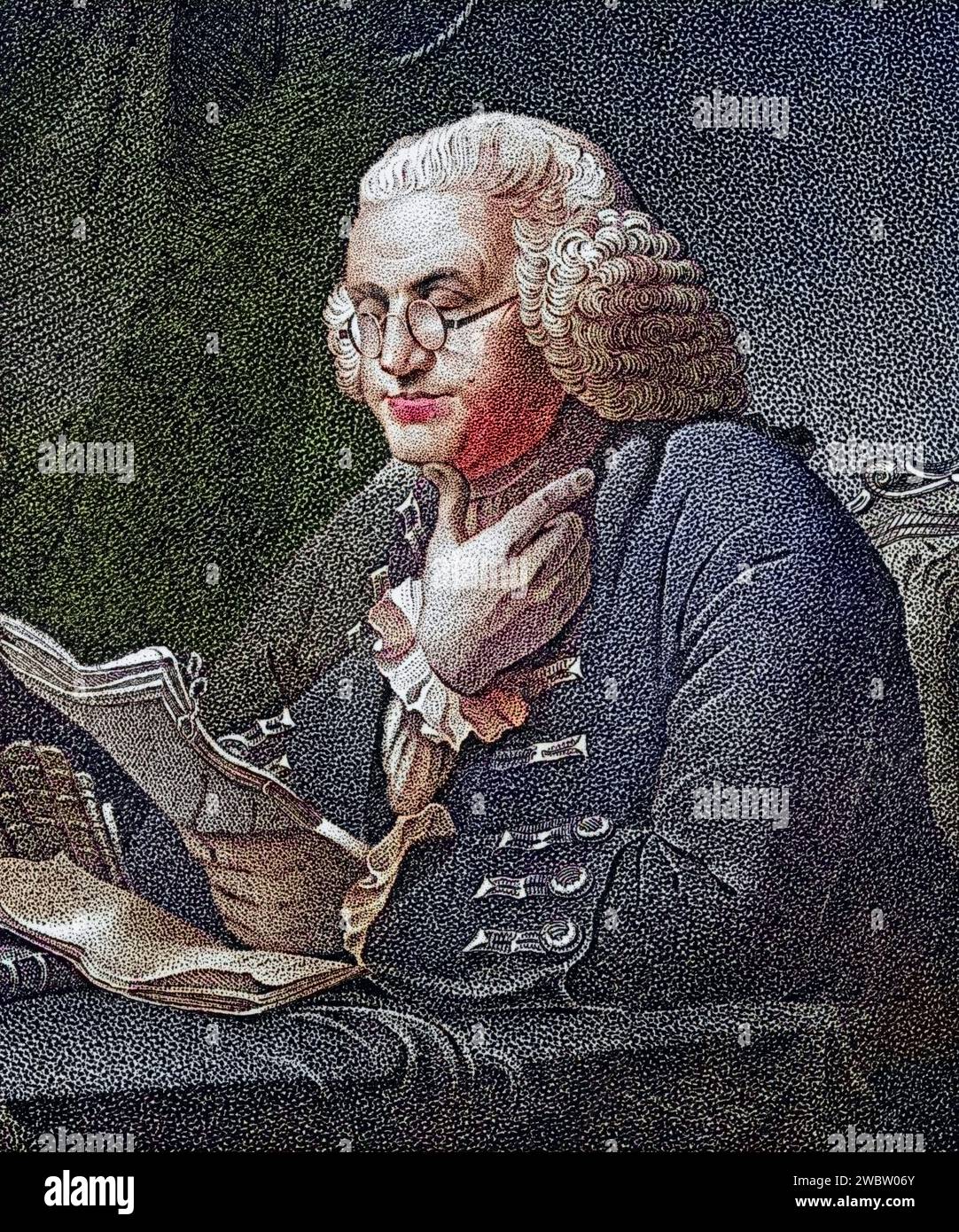 Benjamin Franklin, 1706 bis 1790, Amerikanischer Staatsmann und Gründervater Unterzeichner der Unabhängigkeitserklärung 19 Jahrhundert Stich von JB Longacre nach einem Gemälde von Martin, Historisch, digital restaurierte Reproduktion von einer Vorlage aus dem 19. Jahrhundert, Date d'enregistrement non indiquée Banque D'Images