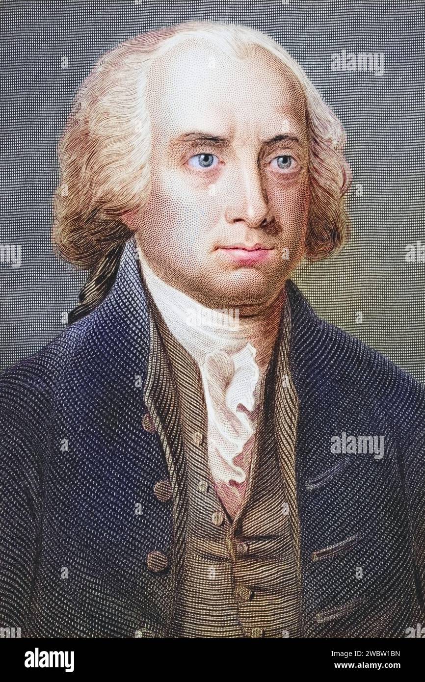 James Madison, 1751 - 1836, Vierter Präsident der Vereinigten Staaten 1809 - 1817, Illustration aus Gallery of Historical Portraits, erschienen UM 1880, Historisch, digital restaurierte Reproduktion von einer Vorlage aus dem 19. Jahrhundert, Date d'enregistrement non indiquée Banque D'Images