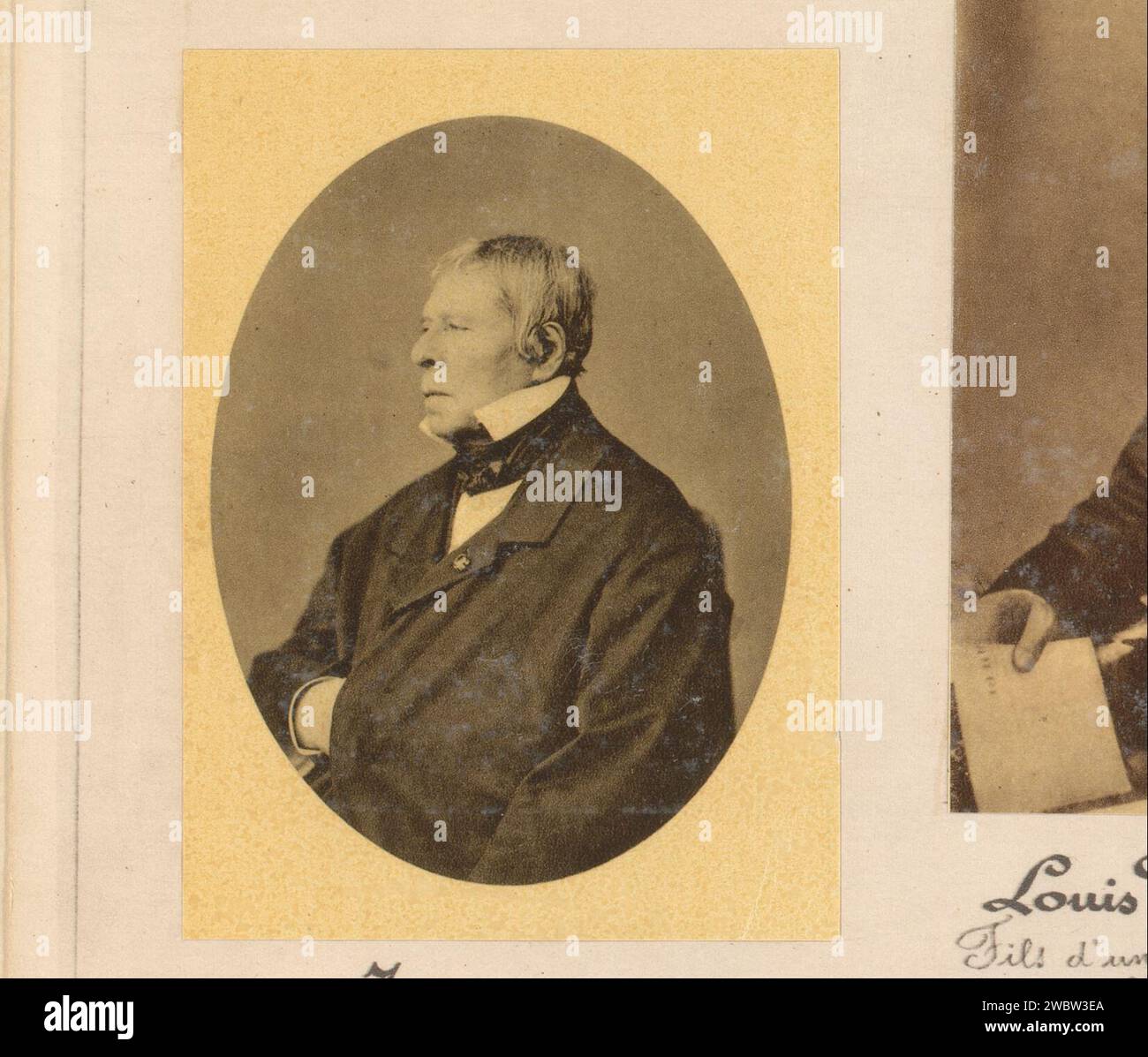 Portrait de Jean-Auguste-Dominique Ingres, Anonyme, 1841 photographie cette photo fait partie d'un album. France portrait papier, autoportrait du peintre France Banque D'Images