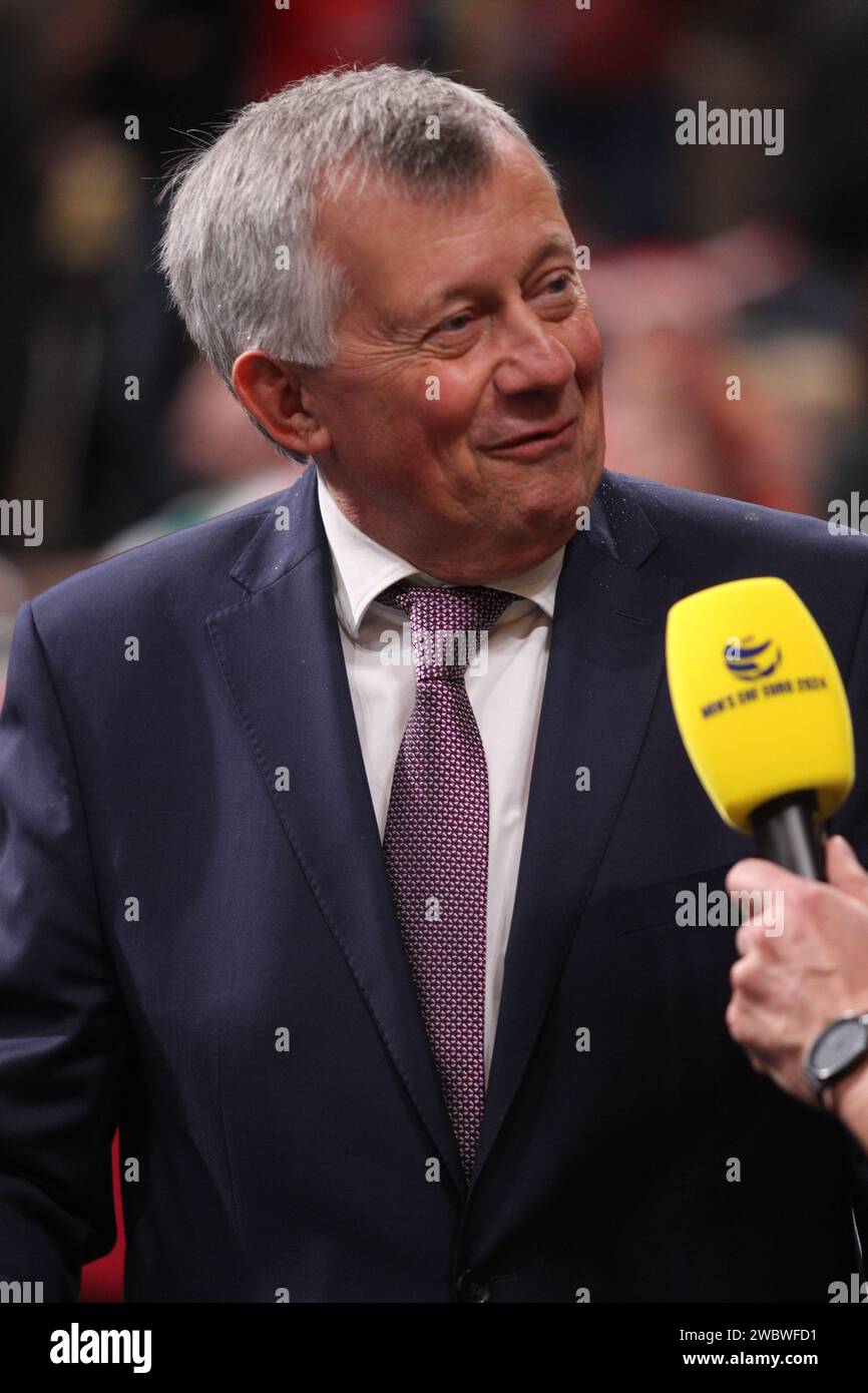 MUNICH, Allemagne. , . Michael Wiederer, président de l'EHF 2024 Fédération internationale de Handball en Europe - lors du Championnat d'Europe de Handball masculin, EHF EURO 2024, DANEMARK vs TCHÉQUIE, dans le stade Olympic Park on12. Janvier à Muenchen (photo Arthur THILL/ATP Images) (THILL Arthur/ATP/SPP) crédit : SPP Sport Press photo. /Alamy Live News Banque D'Images