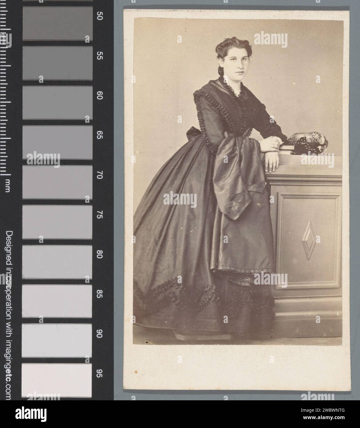 Portrait d'une femme inconnue, Fresse, 1855 - 1885 Photographie. Carte de visite Briare carton. papier albumen print femme adulte. Une personne historique anonyme a représenté Briare Banque D'Images