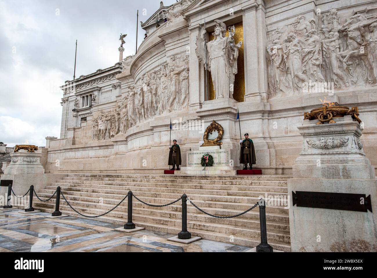 Tombe du Soldat inconnu, autel de la Patrie, Monument Victor Emmanuel II, ville de Rome, Italie Banque D'Images