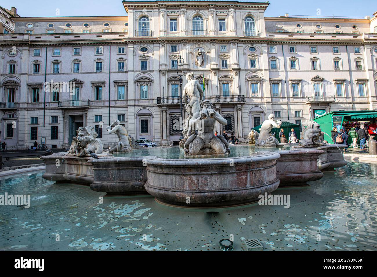 Fontaine de la Maure sur la Piazza Navona, Rome, Italie Banque D'Images