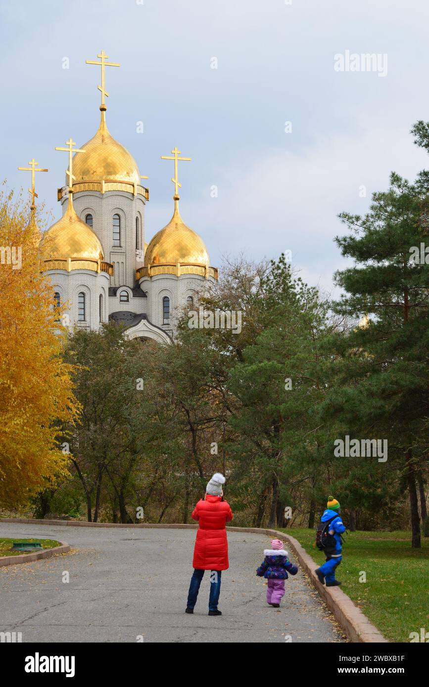 Volgograd, Russie - Église de tous les Saints sur le Kurgan Mamayev Banque D'Images