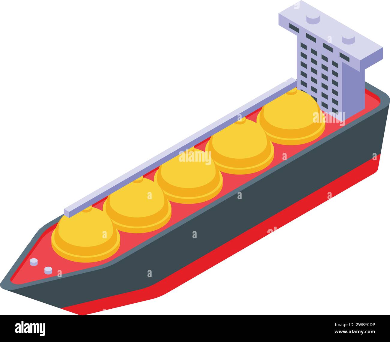 Vecteur isométrique d'icône de navire de cargaison maritime. Transporteur de gaz. Navire maritime Illustration de Vecteur