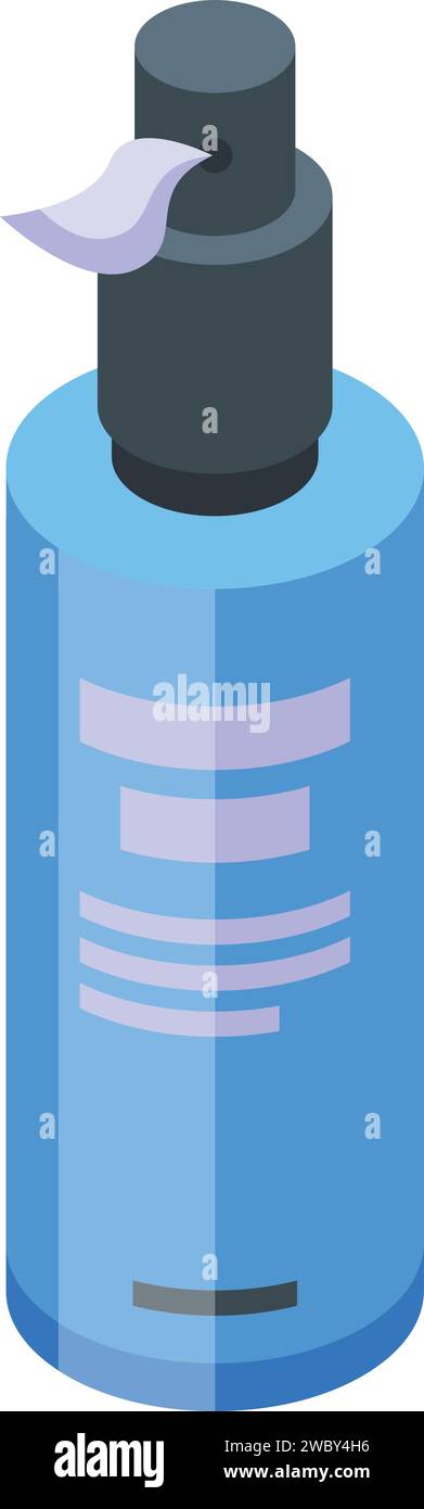 Vecteur isométrique d'icône de lotion de soin pour le visage. Garçon après rasage. Nettoyant pour cheveux Illustration de Vecteur