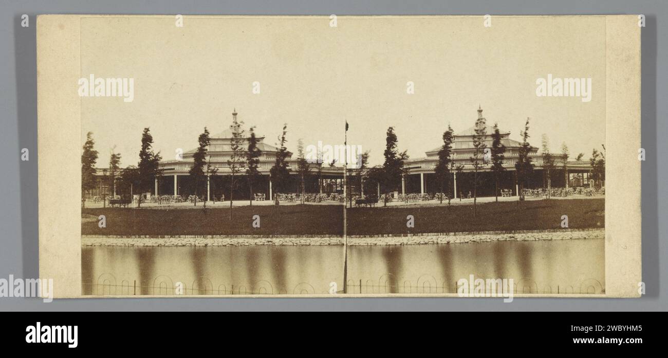 Vue de la Rotterdam Diergaarde, Pieter Oosterhuis (attribué à), 1859 - 1865 Stereograph Rotterdam Cardboard. Papier albumen print zoo (comme lieu de loisirs) Zoo de Blijdorp Banque D'Images