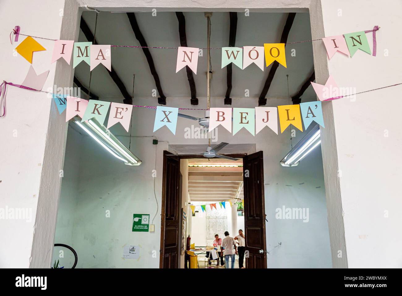 Merida Mexique,centro historico quartier historique central,Instituto Municipal para el Fortalecimiento de la Cultura Maya,Institut Municipal pour la St Banque D'Images